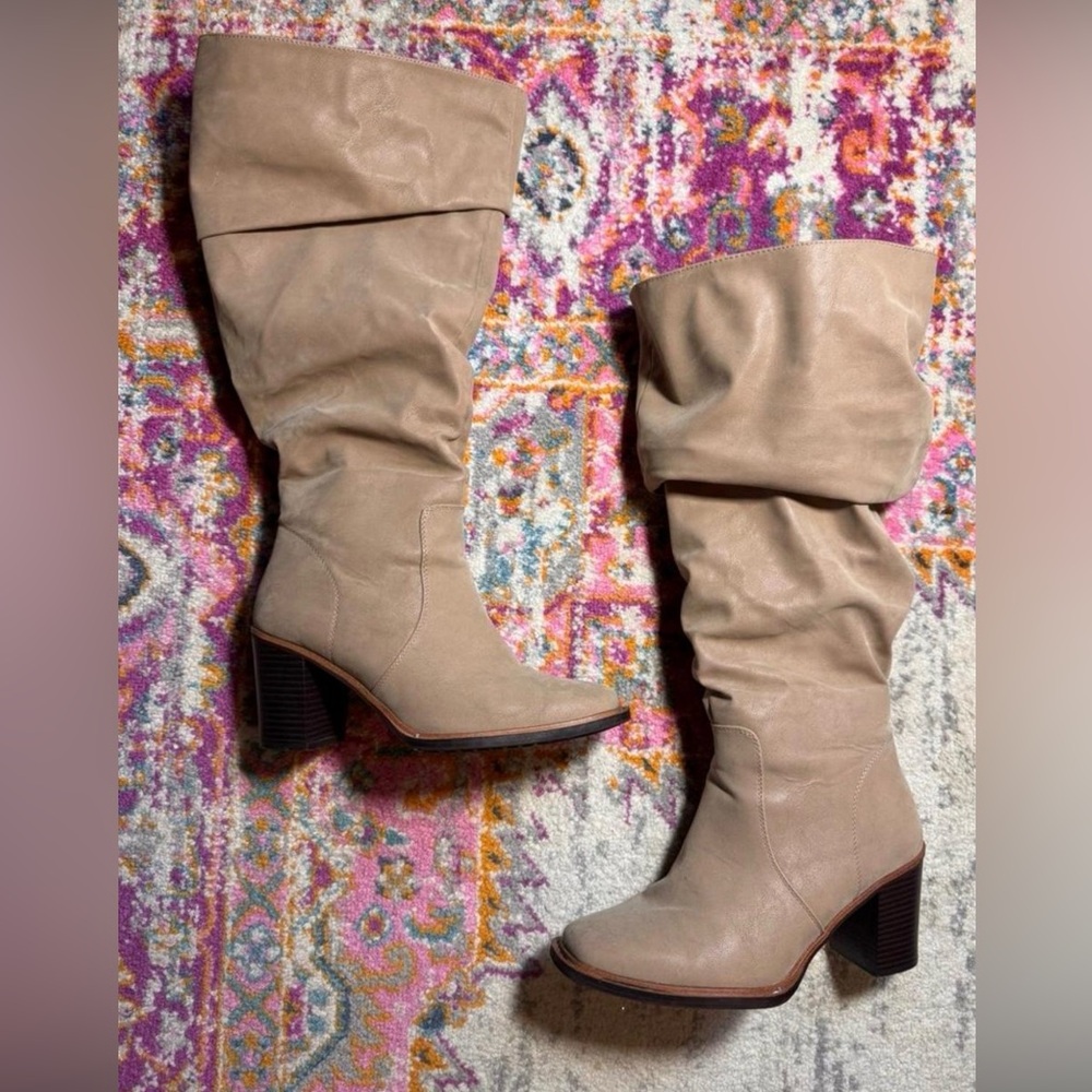 Tan Slouched Boots